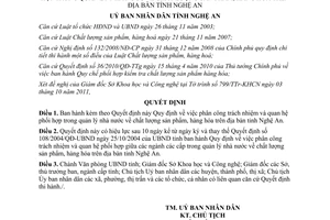 Quyết định 58/2011/QĐ-UBND quản lý nhà nước chất lượng sản phẩm, hàng hóa