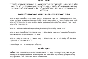 Quyết định 2732/QĐ-BNN-TT đính chính Thông tư 84/2009/TT-BNNPTNT