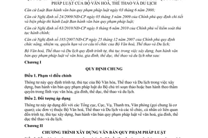 Thông tư 13/2011/TT-BVHTTDL trình tự, thủ tục xây dựng, ban hành văn văn bản