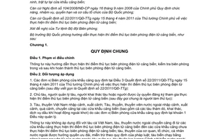 Thông tư 188/2011/TT-BQP hướng dẫn thực hiện thí điểm thủ tục biên phòng điện tử