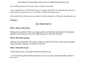 Thông tư 54/2011/TT-BGTVT báo hiệu và thông báo hàng hải