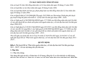 Quyết định 33/2011/QĐ-UBND Phát triển nguồn nhân lực y tế