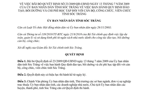 Quyết định 245/QĐ-UBND bãi bỏ Quyết định 23/2009/QĐ-UBND