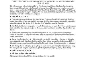 Kế hoạch 1585/KH-UBND 2011 phổ biến pháp luật phòng chống tham nhũng từ 2012 đến 2016 Hà Nam