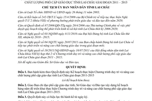 Quyết định 1371/QĐ-UBND 2011 Kế hoạch thực hiện Nghị quyết 19/2011/NQ-HĐND Lai Châu