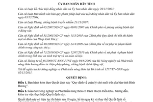 Quyết định 47/2011/QĐ-UBND quản lý chó nuôi  tỉnh Bình Dương