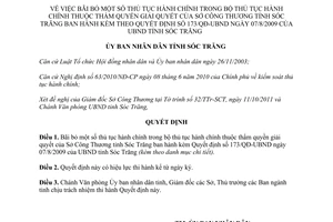 Quyết định 247/QĐ-UBND bãi bỏ thủ tục hành chính