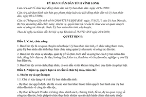 Quyết định 23/2011/QĐ-UBND chức năng nhiệm vụ quyền hạn ban dân tộc Vĩnh Long