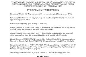 Quyết định 34/2011/QĐ-UBND chuyển giao chứng thực hợp đồng, giao dịch