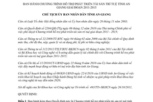 Quyết định 2048/QĐ-UBND năm 2011 hỗ trợ phát triển tài sản trí tuệ tỉnh An Giang