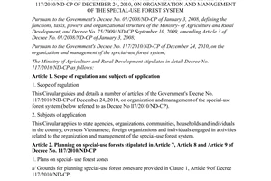 Circular No. 78/2011/TT-BNNPTNT guiding the implementation of the Government's