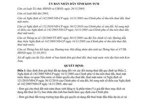 Quyết định 35/2011/QĐ-UBND đơn giá thuê đất thuê mặt nước Kon Tum