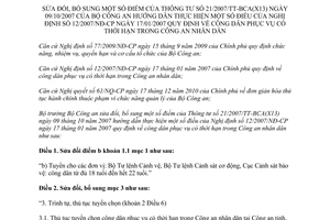 Thông tư 74/2011/TT-BCA sửa đổi Thông tư 21/2007/TT-BCA(X13) hướng dẫn Nghị định