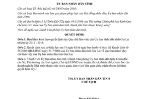 Quyết định 32/2011/QĐ-UBND quy chế làm việc của Ủy ban nhân dân tỉnh Gia Lai