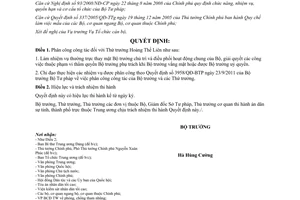 Quyết định 4260/QĐ-BTP năm 2011 phân công công tác đối với Hoàng Thế Liên