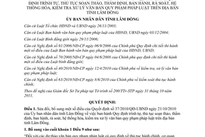 Quyết định 62/2011/QĐ-UBNĐ trình tự thủ tục soạn thảo ban hành văn bản Lâm Đồng