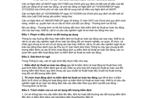 Thông tư 32/2011/TT-BLĐTBXH hướng dẫn kiểm định kỹ thuật an toàn lao động máy