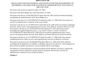 Joint circular No. 39/2011/TTLT-BTNMT-BTC regulating the management and use