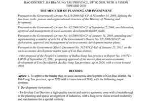 Decision No. 1742/QD-BKHDT approving the master plan on socio-economic