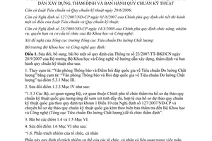 Thông tư 30/2011/TT-BKHCN sửa đổi, bãi bỏ Quy địnhThông tư 23/2007/TT-BKHCN