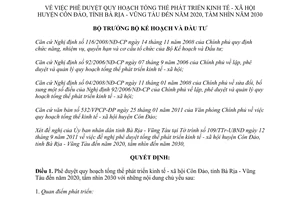 Quyết định 1742/QĐ-BKHĐT phê duyệt quy hoạch tổng thể phát triển kinh tế