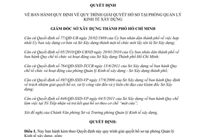 Quyết định 1191/QĐ-SXD-VP  quy trình giải quyết hồ sơ tại ph