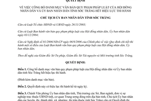 Quyết định 1128/QĐHC-CTUBND năm 2011 công bố danh mục văn bản Sóc Trăng hết hiệu lực