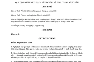 Nghị định 104/2011/NĐ-CP xử phạt vi phạm hành chính về kinh doanh xăng dầu