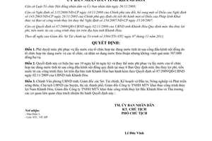 Quyết định 35/2011/QĐ-UBND  phí phục vụ lấy nước của tổ chức hợp tác dùng nước