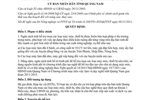 Quyết định 33/2011/QĐ-UBND cơ chế hỗ trợ đẩy mạnh cơ giới hoá