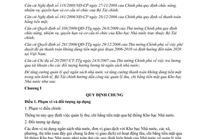 Thông tư 164/2011/TT-BTC  quản lý thu, chi bằng tiền mặt qua hệ thống Kho bạc