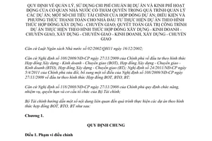 Thông tư 166/2011/TT-BTC quản lý, sử dụng chi phí chuẩn bị dự án