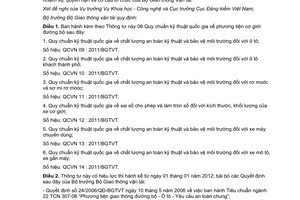 Thông tư 56/2011/TT-BGTVT Quy chuẩn kỹ thuật quốc gia phương tiện cơ giới