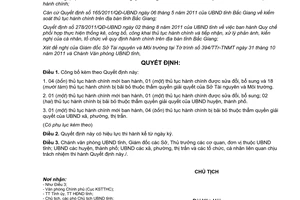 Quyết định 1676/QĐ-UBND năm 2011 công bố thủ tục hành chính Sở Tài nguyên Bắc Giang