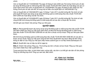 Quyết định 2495/QĐ-TCHQ phê duyệt Kế hoạch xây dựng và áp dụng Hệ thống