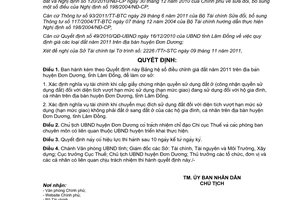 Quyết định 66/2011/QĐ-UBND Bảng hệ số điều chỉnh giá đất năm 2011