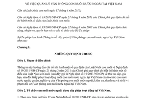 Thông tư 21/2011/TT-BTP quản lý Văn phòng con nuôi nước ngoài tại Việt Nam