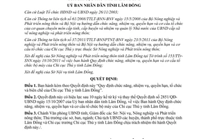 Quyết định 64a/2011/QĐ-UBND chức năng nhiệm vụ quyền hạn Chi cục Thú y Lâm Đồng