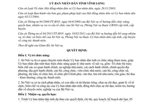Quyết định 25/2011/QĐ-UBND nhiệm vụ quyền hạn cơ cấu tổ chức Sở Nội vụ Vĩnh Long
