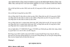 Thông tư 76/2011/TT-BCA phân công trách nhiệm và quan hệ phối hợp