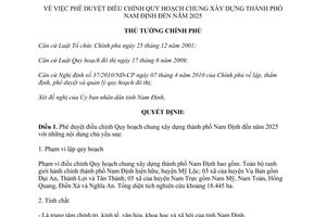 Quyết định 2084/QĐ-TTg  phê duyệt điều chỉnh Quy hoạch chung xây dựng