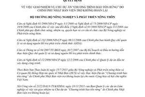 Quyết định 2851/QĐ-BNN-HTQT giao nhiệm vụ chủ dự án Chương trình bảo tồn rừng