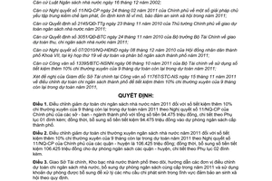 Quyết định 76/2011/QĐ-UBND điều chỉnh dự toán chi ngân sách nhà nước năm 2011