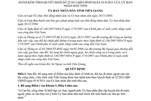 Quyết định 39/2011/QĐ-UBND sửa đổi Quy định về trình tự, thủ tục đi nước ngoài