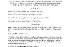 Nghị định 106/2011/NĐ-CP sửa đổi Nghị định 26/2007/NĐ-CP