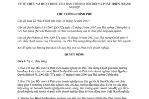 Quyết định 2092/QĐ-TTg tổ chức và hoạt động của Ban Chỉ đạo Đổi mới