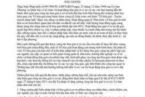 Chỉ thị 16/2011/CT-UBND nâng cao hiệu quả công tác hòa giải cơ sở Hậu Giang