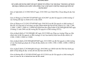 Hướng dẫn 2475/HD-STNMT 2011 sửa đổi đo đạc thành lập bản đồ địa chính tỉnh Hà Tĩnh