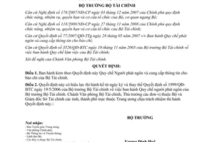 Quyết định 2845/QĐ-BTC Quy chế Người phát ngôn và cung cấp thông tin