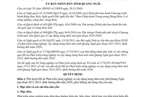 Quyết định 238/QĐ-UBND Phê duyệt Đề án Phát triển nông nghiệp và xây dựng